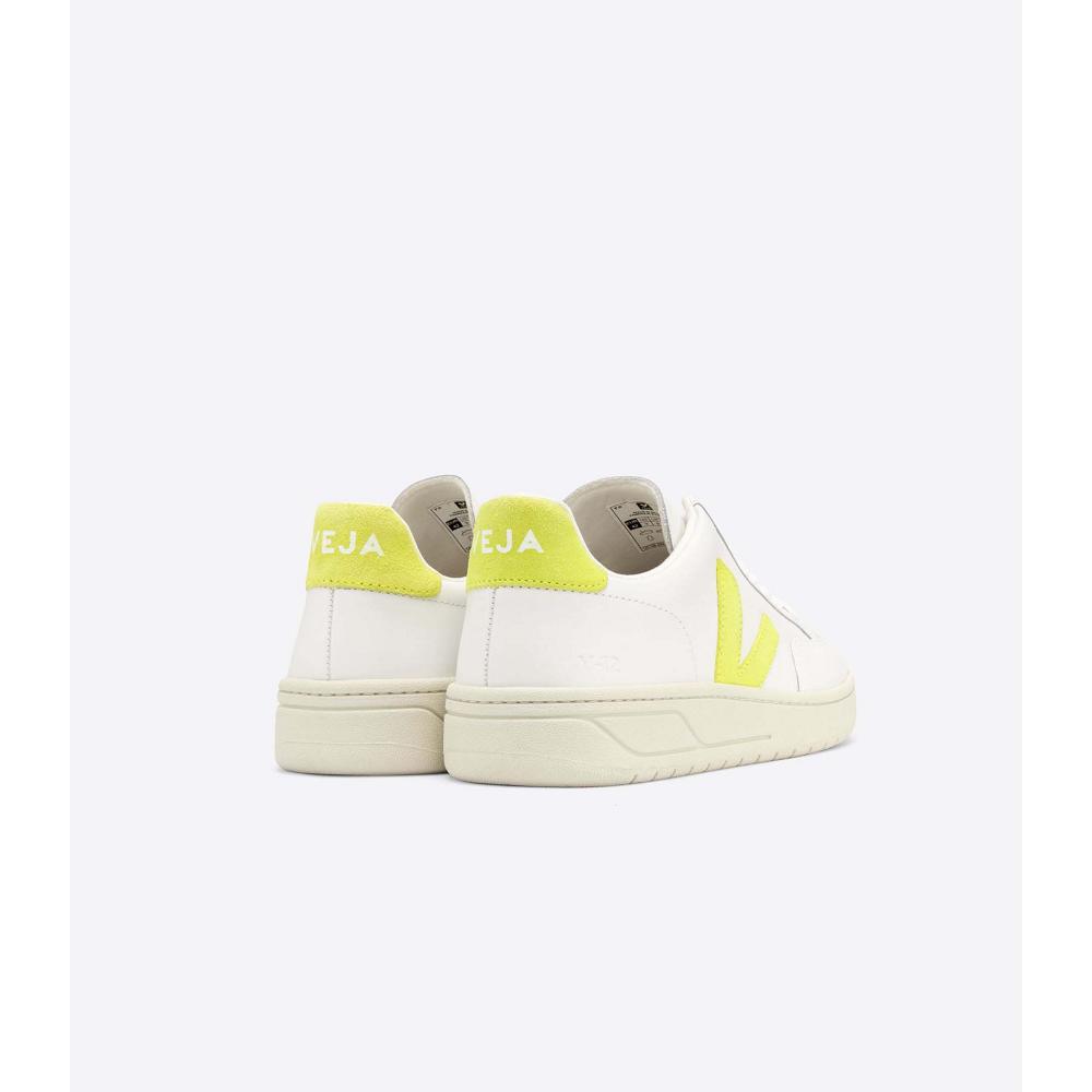 Veja V-12 LEATHER Sneakers Dames White/Mint | BE 676DFM